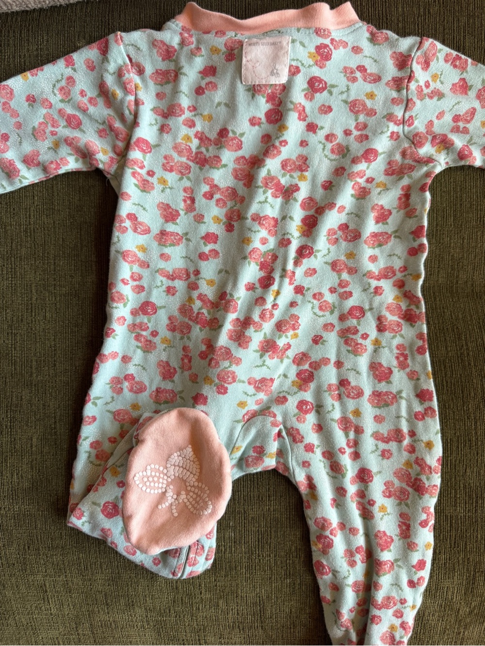 Burt’s Bees Baby Organic Cotton Zip Sleepers Bundle 3–6 Months Floral Dinosaur - Picture 5 of 8